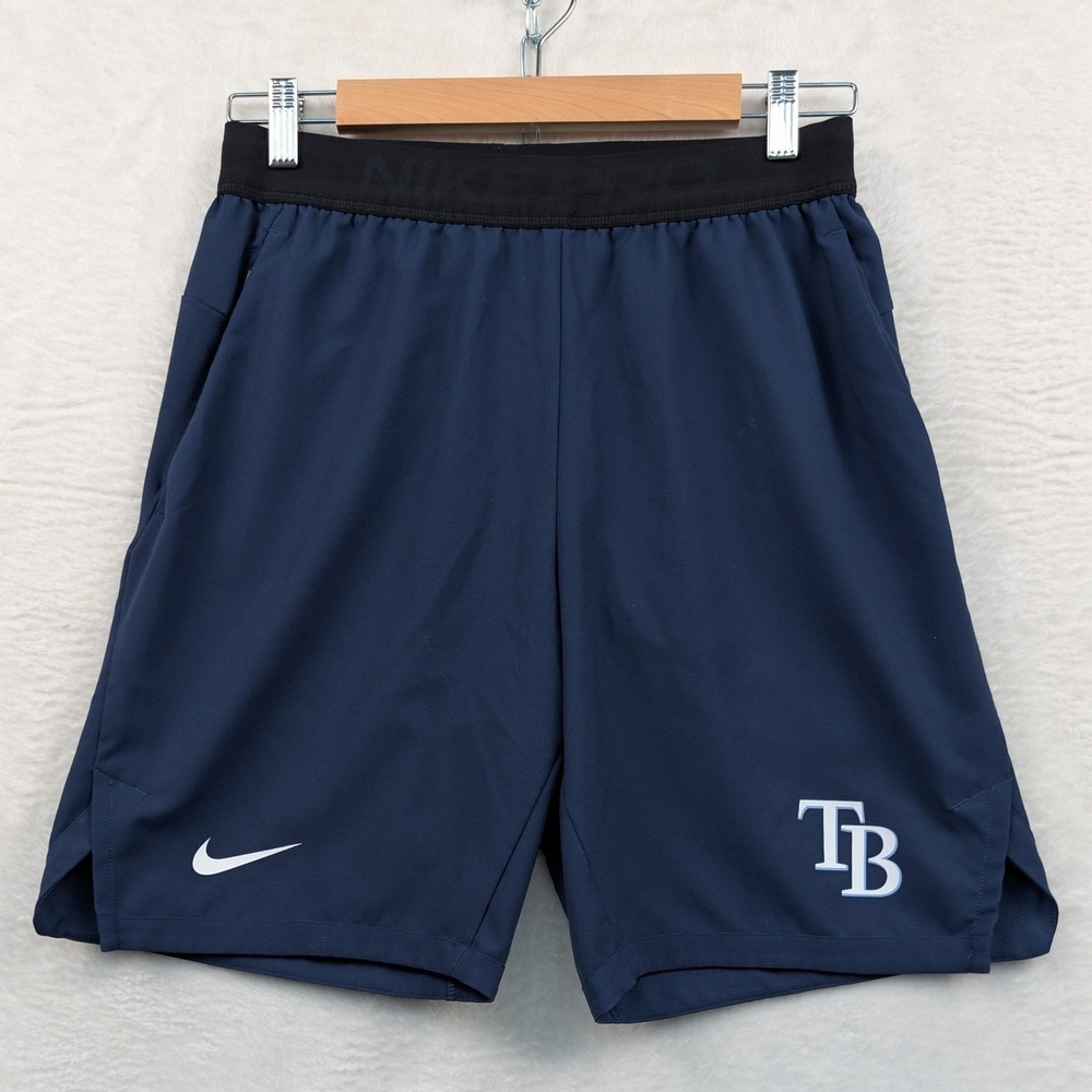 Nike x MLB Shorts Men's S‎ Navy Blue Tampa Bay Rays Dri-FIT Training Baseball